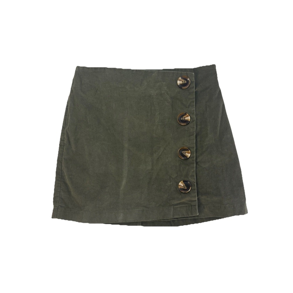 Urban Romantics Women's Olive Green Corduroy Short Skort Cotton Size Small
